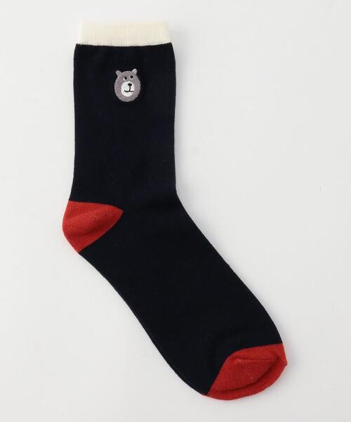 coen(コーエン)の「コーエンベアフェイスカラーコンビソックス(ソックス/靴下・レディース・ネイビー/ダークブラウン/オフホワイト・FREE)」の3枚目の写真