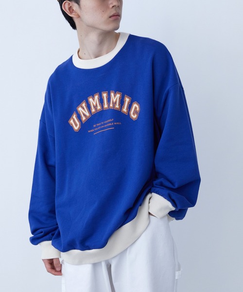 SPOC STORE(スポックストア)の「【SPOC STORE】カレッジロゴリンガースウェット(スウェット・メンズ・ブルー/ライトベージュ・M/L)」の2枚目の写真