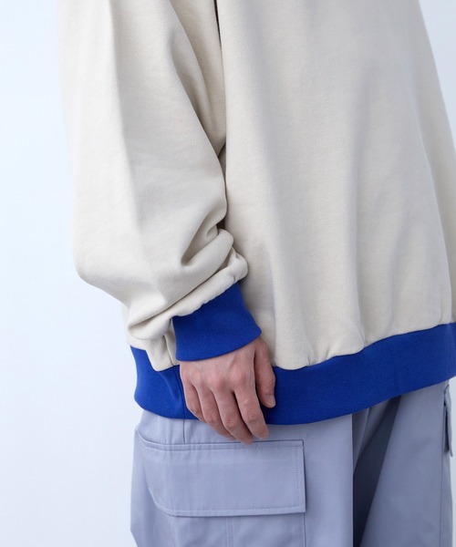 SPOC STORE(スポックストア)の「【SPOC STORE】カレッジロゴリンガースウェット(スウェット・メンズ・ブルー/ライトベージュ・M/L)」の9枚目の写真