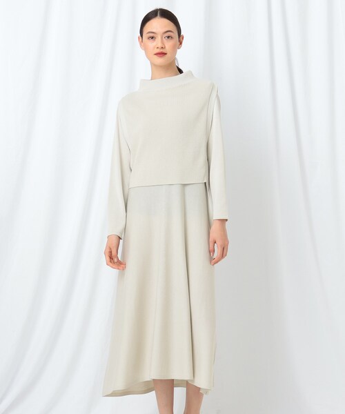 ◆「S」【WEB限定】ハイネックベスト×ワンピース　ニットアップ