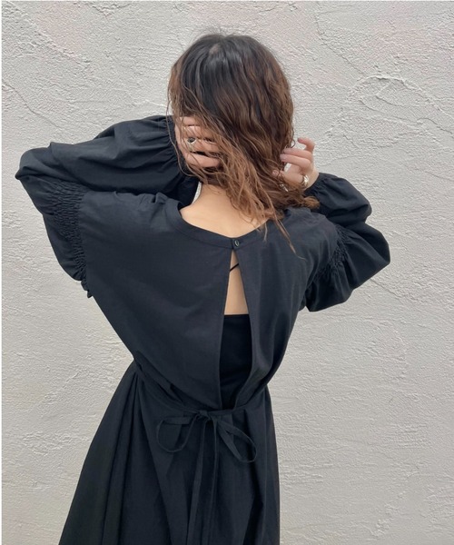 mystic（ミスティック）の「ボリュームスリーブワンピース（ワンピース・レディース・オフホワイト/ブラック/イエロー・FREE）」の17枚目の写真