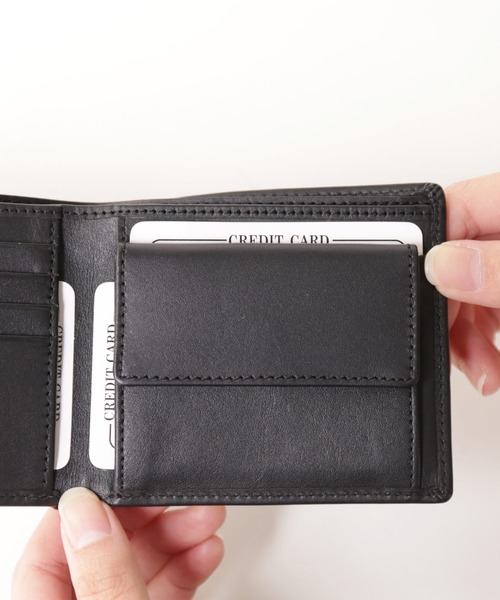mieno（ミエノ）の「[mieno]牛革レザーコンパクトミニ二つ折り財布（財布・レディース・ブラック/ダークブラウン/ブルー/グリーン・FREE）」の17枚目の写真