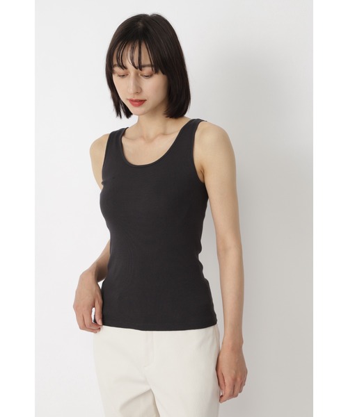 human woman（ヒューマンウーマン）の「◆スビンテレコ丸胴タンク（タンクトップ・レディース・ホワイト/ダークグレー/グレー系その他/グレー・MEDIUM）」の19枚目の写真
