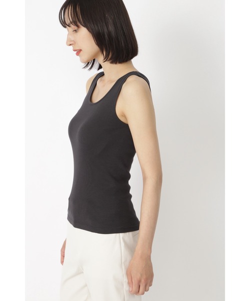 human woman（ヒューマンウーマン）の「◆スビンテレコ丸胴タンク（タンクトップ・レディース・ホワイト/ダークグレー/グレー系その他/グレー・MEDIUM）」の20枚目の写真