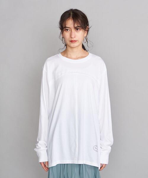 TheOpen Product（ザオープンプロダクト）の「＜TheOpen Product＞ルーズフィットロングスリーブカットソー（Tシャツ/カットソー・レディース・ホワイト/ライム・FREE）」の3枚目の写真