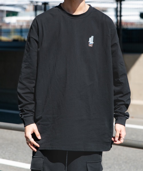 Adoon plain（アドーンプレーン）の「【Adoon plain】アソートポップオーバーロンT（Tシャツ/カットソー・メンズ・ホワイト/ブラック/オフホワイト/ダークブルー・MEDIUM/LARGE）」の22枚目の写真