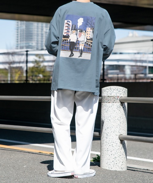 Adoon plain（アドーンプレーン）の「【Adoon plain】アソートポップオーバーロンT（Tシャツ/カットソー・メンズ・ホワイト/ブラック/オフホワイト/ダークブルー・MEDIUM/LARGE）」の8枚目の写真