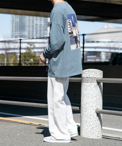 Adoon plain（アドーンプレーン）の「【Adoon plain】アソートポップオーバーロンT（Tシャツ/カットソー・メンズ・ホワイト/ブラック/オフホワイト/ダークブルー・MEDIUM/LARGE）」の13枚目の写真