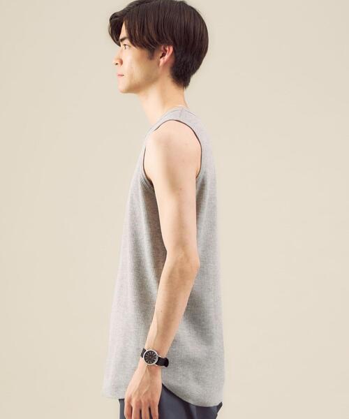 green label relaxing(グリーンレーベルリラクシング)の「OLT< 機能 / 吸水速乾 > SC ドライワッフル ロングタンクトップ(タンクトップ・メンズ・グレー/ホワイト/ライトブルー/ブラック/ライラック/ライトグレー・LARGE/MEDIUM/X-LARGE/SMALL)」の8枚目の写真