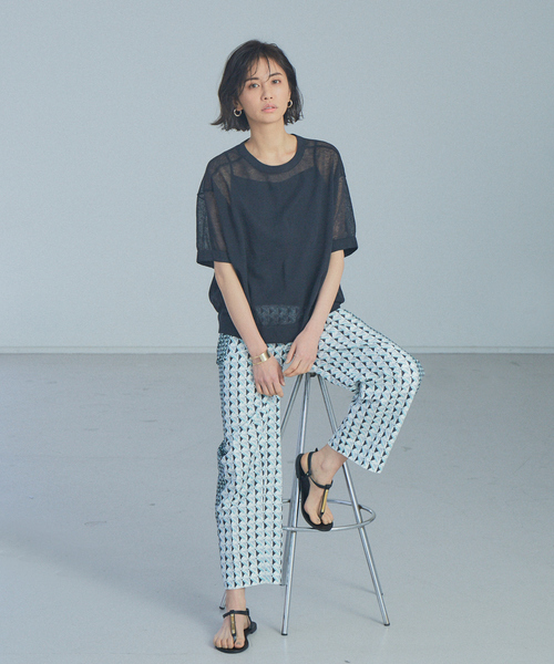 qualite(カリテ)の「【WEB限定】ジメオ柄スティックパンツ(その他パンツ・レディース・ベージュ/グリーン・38/36)」の13枚目の写真