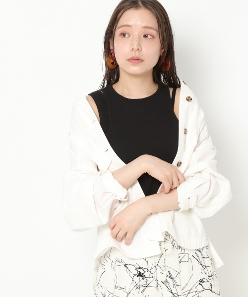 mysty woman（ミスティウーマン）の「カップ付きアメスリツインプルオーバー 944726（Tシャツ/カットソー・レディース・ブラック/オフホワイト/テラコッタ・FREE）」の7枚目の写真