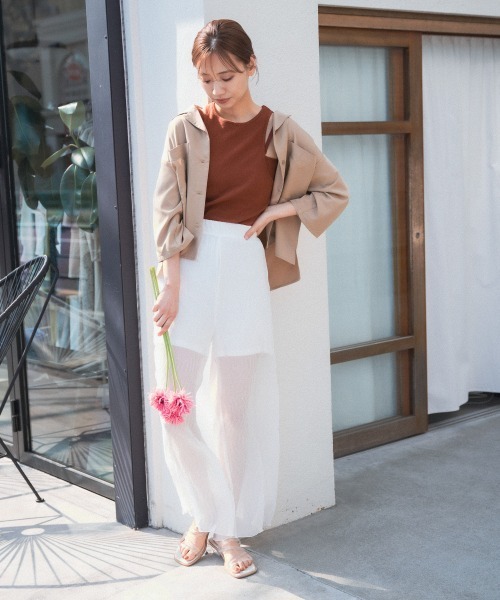 mysty woman（ミスティウーマン）の「カップ付きアメスリツインプルオーバー 944726（Tシャツ/カットソー・レディース・ブラック/オフホワイト/テラコッタ・FREE）」の21枚目の写真