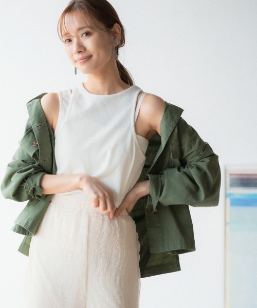 mysty woman（ミスティウーマン）の「カップ付きアメスリツインプルオーバー 944726（Tシャツ/カットソー・レディース・ブラック/オフホワイト/テラコッタ・FREE）」の12枚目の写真