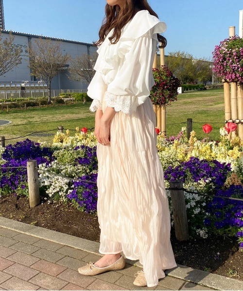 apres jour（アプレジュール）の「クリンクルスカート【ZOZOTOWN限定アイテム】（スカート・レディース・モカ/ブラック/アイボリー・フリー/X-LARGE）」の14枚目の写真