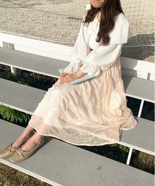 apres jour（アプレジュール）の「クリンクルスカート【ZOZOTOWN限定アイテム】（スカート・レディース・モカ/ブラック/アイボリー・フリー/X-LARGE）」の12枚目の写真