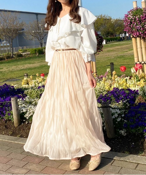 apres jour（アプレジュール）の「クリンクルスカート【ZOZOTOWN限定アイテム】（スカート・レディース・モカ/ブラック/アイボリー・フリー/X-LARGE）」の13枚目の写真