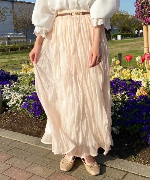 apres jour（アプレジュール）の「クリンクルスカート【ZOZOTOWN限定アイテム】（スカート・レディース・モカ/ブラック/アイボリー・フリー/X-LARGE）」の9枚目の写真