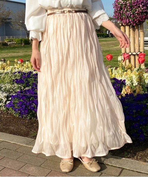 apres jour（アプレジュール）の「クリンクルスカート【ZOZOTOWN限定アイテム】（スカート・レディース・モカ/ブラック/アイボリー・フリー/X-LARGE）」の10枚目の写真