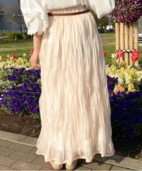 apres jour（アプレジュール）の「クリンクルスカート【ZOZOTOWN限定アイテム】（スカート・レディース・モカ/ブラック/アイボリー・フリー/X-LARGE）」の11枚目の写真