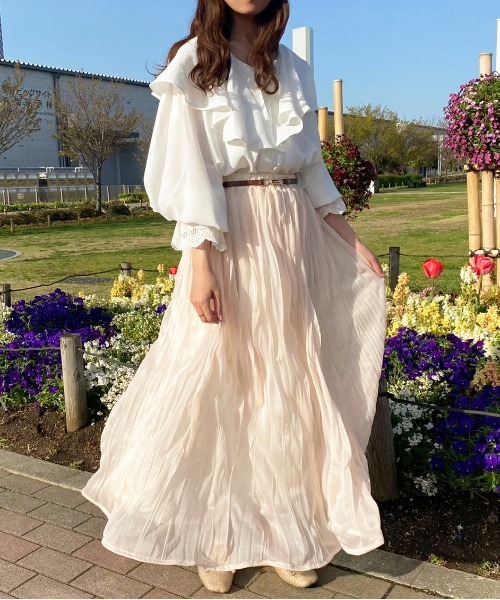 apres jour（アプレジュール）の「クリンクルスカート【ZOZOTOWN限定アイテム】（スカート・レディース・モカ/ブラック/アイボリー・フリー/X-LARGE）」の15枚目の写真