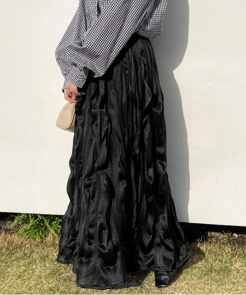 apres jour（アプレジュール）の「クリンクルスカート【ZOZOTOWN限定アイテム】（スカート・レディース・モカ/ブラック/アイボリー・フリー/X-LARGE）」の18枚目の写真