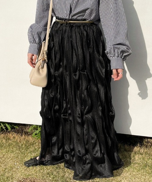 apres jour（アプレジュール）の「クリンクルスカート【ZOZOTOWN限定アイテム】（スカート・レディース・モカ/ブラック/アイボリー・フリー/X-LARGE）」の17枚目の写真