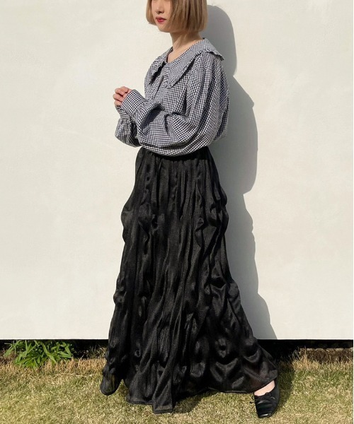 apres jour（アプレジュール）の「クリンクルスカート【ZOZOTOWN限定アイテム】（スカート・レディース・モカ/ブラック/アイボリー・フリー/X-LARGE）」の8枚目の写真