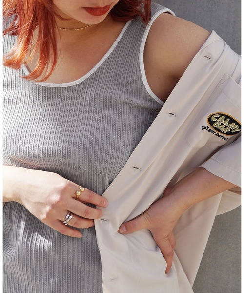 179/WG（イチナナキュウダブルジー）の「前後2WAYタンクトップ（タンクトップ・レディース・サックスブルー/カーキ/ブラック・FREE）」の3枚目の写真