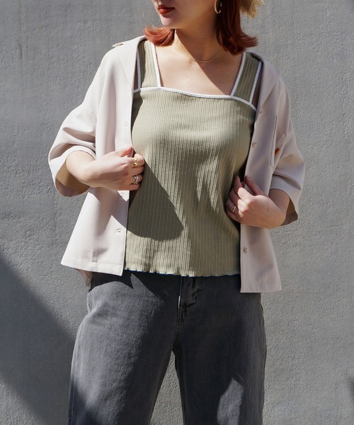 179/WG（イチナナキュウダブルジー）の「前後2WAYタンクトップ（タンクトップ・レディース・サックスブルー/カーキ/ブラック・FREE）」の9枚目の写真