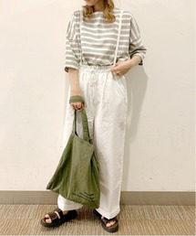 Samansa Mos2 blue | サス付きワイドイージーパンツ(その他パンツ)