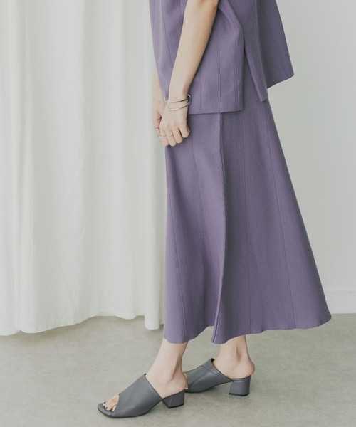 KBF+（ケービーエフプラス）の「KBF+　ニットベスト+アシメスカートSETUP（ワンピース・レディース・パープル/ブラウン・ONE）」の10枚目の写真