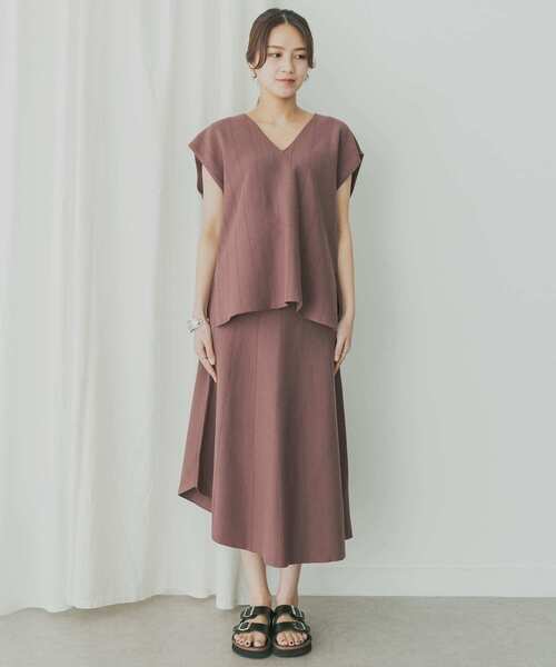 KBF+（ケービーエフプラス）の「KBF+　ニットベスト+アシメスカートSETUP（ワンピース・レディース・パープル/ブラウン・ONE）」の11枚目の写真