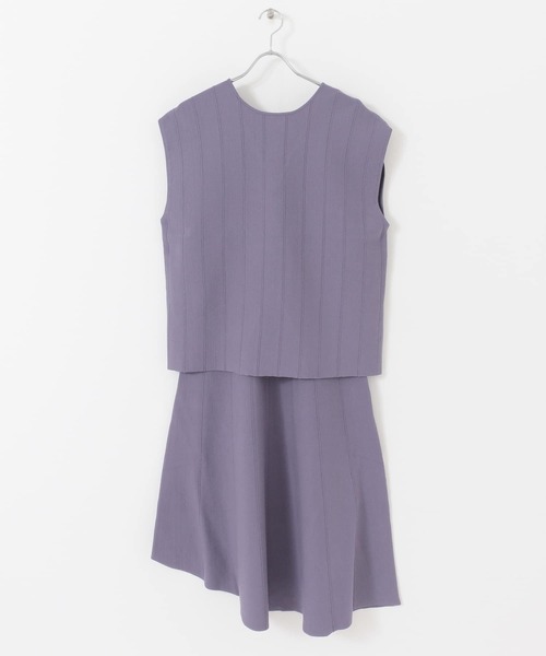 KBF+（ケービーエフプラス）の「KBF+　ニットベスト+アシメスカートSETUP（ワンピース・レディース・パープル/ブラウン・ONE）」の14枚目の写真