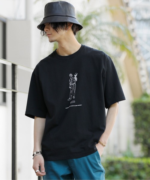 セール フロント イラストプリント 裾ワンポイント コットン 半袖 Tシャツ Tシャツ カットソー Naked Rust And Other Poems ネイキッドラストアンドアザーポエムス のファッション通販 Zozotown