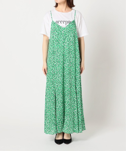 SLOBE IENA（スローブイエナ）の「パンジープリントキャミワンピース【手洗い可能】◆（ワンピース・レディース・ネイビー/グリーン・FREE）」の12枚目の写真