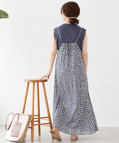 SLOBE IENA（スローブイエナ）の「パンジープリントキャミワンピース【手洗い可能】◆（ワンピース・レディース・ネイビー/グリーン・FREE）」の11枚目の写真