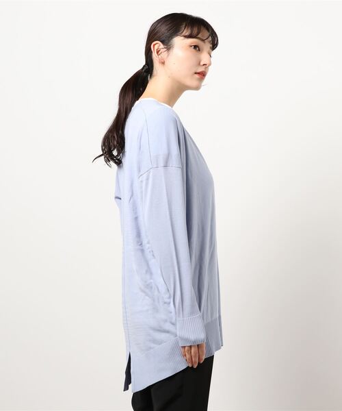 LE FOYER（ルフォワイエ）の「ベーシックカーディガン（ニット/セーター・レディース・ライトグレー/ライトブルー/ベージュ・38）」の5枚目の写真