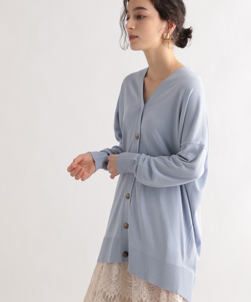 LE FOYER（ルフォワイエ）の「ベーシックカーディガン（ニット/セーター・レディース・ライトグレー/ライトブルー/ベージュ・38）」の3枚目の写真