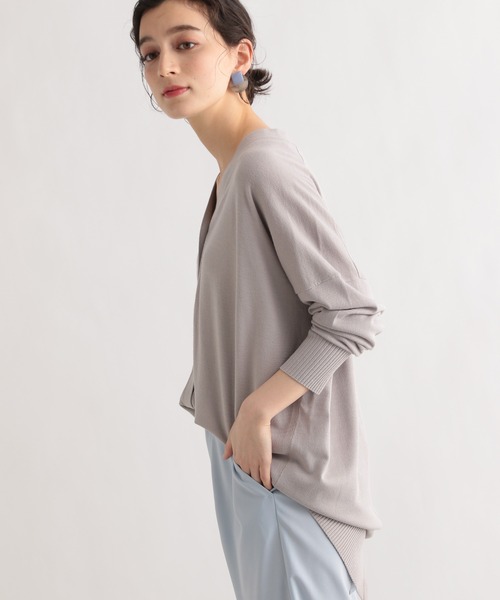 LE FOYER（ルフォワイエ）の「ベーシックカーディガン（ニット/セーター・レディース・ライトグレー/ライトブルー/ベージュ・38）」の13枚目の写真