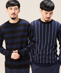 BEAUTY&YOUTH UNITED ARROWS | BY リバーシブル ボーダー/ストライプ クルーネック ニット(ニット/セーター)