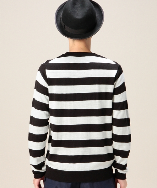 BEAUTY&YOUTH UNITED ARROWS（ビューティーアンドユースユナイテッドアローズ）の「BY リバーシブル ボーダー/ストライプ クルーネック ニット ◆（ニット/セーター・メンズ・ホワイト/ネイビー・SMALL/MEDIUM/LARGE/X-LARGE）」の3枚目の写真