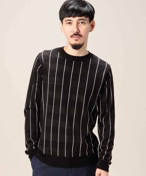 BEAUTY&YOUTH UNITED ARROWS（ビューティーアンドユースユナイテッドアローズ）の「BY リバーシブル ボーダー/ストライプ クルーネック ニット ◆（ニット/セーター・メンズ・ホワイト/ネイビー・SMALL/MEDIUM/LARGE/X-LARGE）」の14枚目の写真