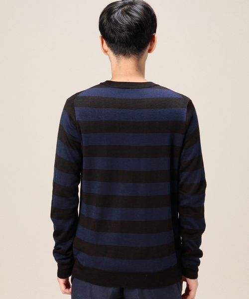 BEAUTY&YOUTH UNITED ARROWS（ビューティーアンドユースユナイテッドアローズ）の「BY リバーシブル ボーダー/ストライプ クルーネック ニット ◆（ニット/セーター・メンズ・ホワイト/ネイビー・SMALL/MEDIUM/LARGE/X-LARGE）」の16枚目の写真