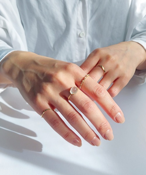 NOIR DE POUPEE（ノワールドプーペ）の「K10 couture ウェーブ ゴールドピンキーリング（リング・レディース・ゴールド・#5/#3）」の12枚目の写真