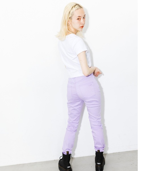 X-girl（エックスガール）の「BASIC SKINNY PANTS（その他パンツ・レディース・ブラック/ライトパープル・M/XS/S）」の16枚目の写真