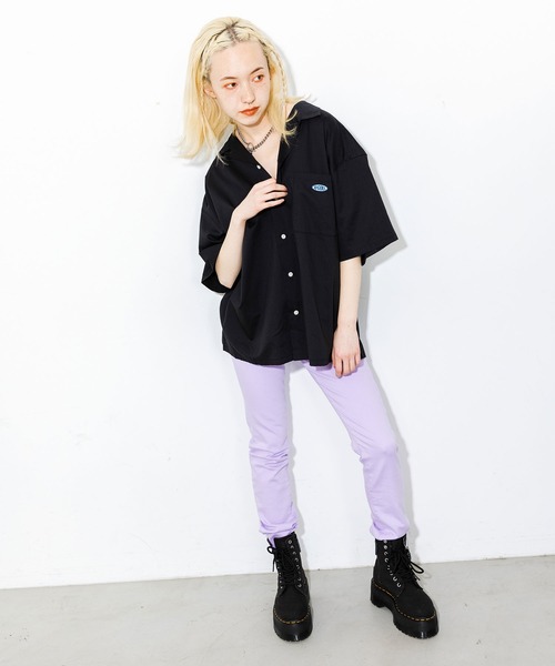 X-girl（エックスガール）の「BASIC SKINNY PANTS（その他パンツ・レディース・ブラック/ライトパープル・M/XS/S）」の7枚目の写真