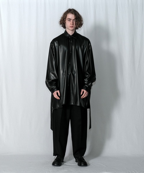 Wizzard（ウィザード）の「Wizzard ウィザード / SYNTHETIC LEATHER OVER SHIRTS シンセティックレザーオーバーシャツ / WSA21-003L（シャツ/ブラウス・メンズ・ブラック・2/1）」の3枚目の写真