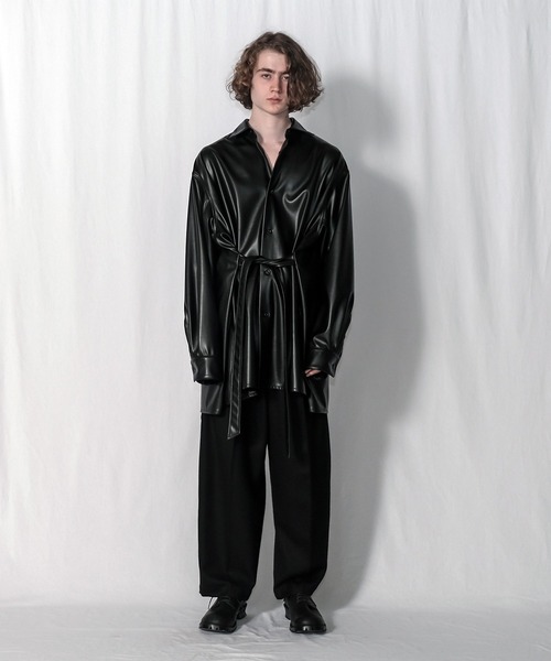 Wizzard（ウィザード）の「Wizzard ウィザード / SYNTHETIC LEATHER OVER SHIRTS シンセティックレザーオーバーシャツ / WSA21-003L（シャツ/ブラウス・メンズ・ブラック・2/1）」の6枚目の写真