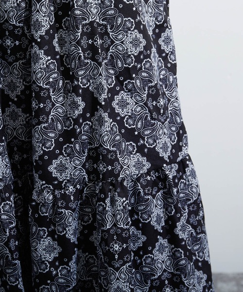 lala Born（ララボーン）の「lalaBorn/アートモチーフロングスカート（スカート・レディース・ホワイト/ブラック/グリーン・FREE）」の13枚目の写真