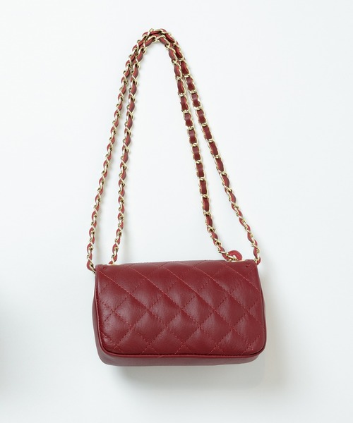 allureville バニティチェーンバッグ ブラック ショルダー チェーン 美品 allureville 本革 キルティングチェーンショルダー ブラック 黒